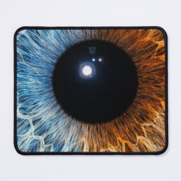 Item preview, Fire and Ice Human Eye Iris Macro Split Blue Orange Heterochromia Art designed and sold by LYAN-STORE.
