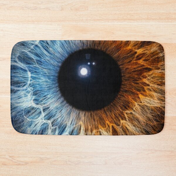 Item preview, Fire and Ice Human Eye Iris Macro Split Blue Orange Heterochromia Art designed and sold by LYAN-STORE.