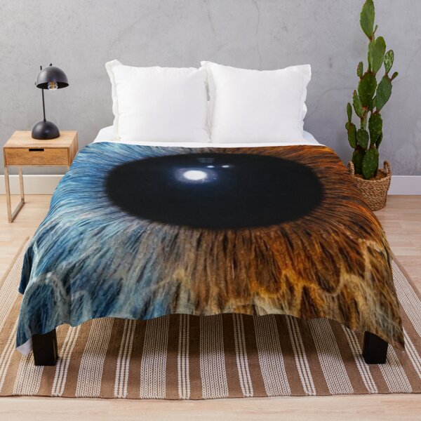Item preview, Fire and Ice Human Eye Iris Macro Split Blue Orange Heterochromia Art designed and sold by LYAN-STORE.