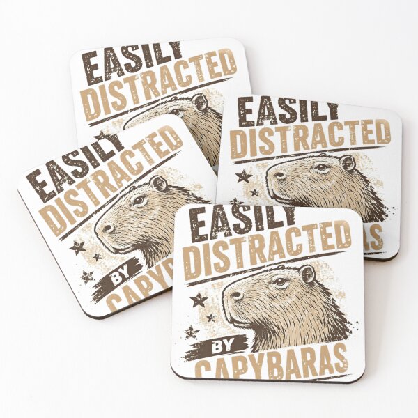 Item preview, Easily Distracted By Capybaras Funny Capybara Lover Animal Fan designed and sold by SkeletonsDanger.