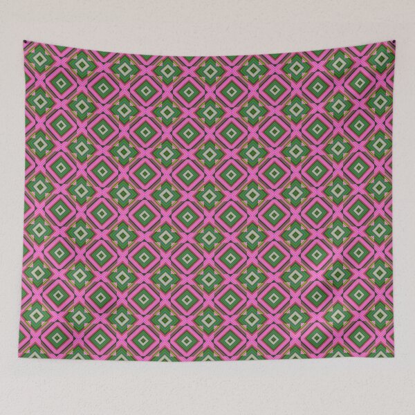 Item preview, Magenta Mint Green Geometric Lattice Pattern designed and sold by whimsiqueer.