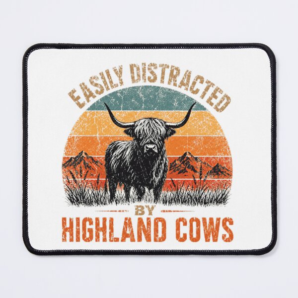 Item preview, Easily Distracted By Highland Cows Farmer Rancher Cattle Lover designed and sold by SkeletonsDanger.
