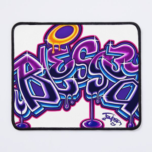 Item preview, Blessed Purple Graffiti Drip Typography designed and sold by ToyboxHippy.
