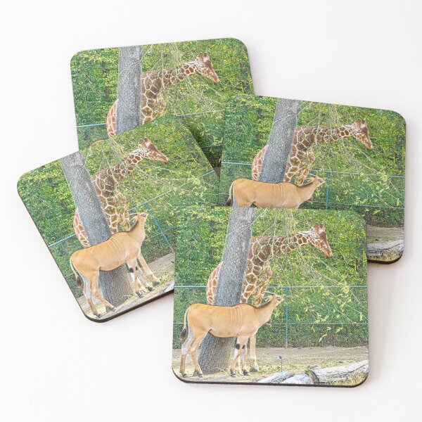 Item preview, Giraffe and Antelope Eating Together in Safari Park designed and sold by Rogi74.