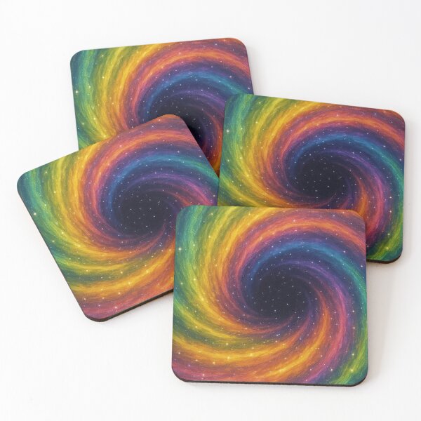 Item preview, Rainbow Cosmic Spiral Black Hole Colorful Galaxy Swirl Art designed and sold by LYAN-STORE.