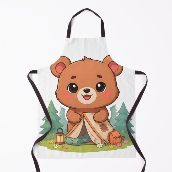 Item preview, Cute Kawaii Brown Bear Camping Tent Sticker designed and sold by ChibiPCStudio.