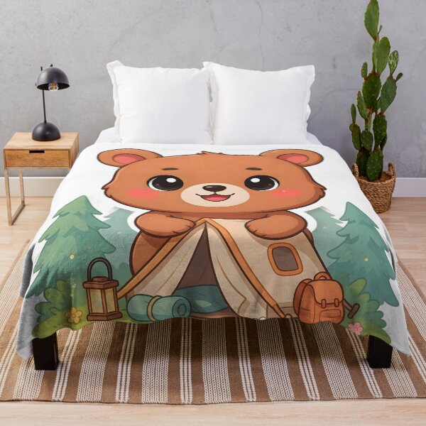 Item preview, Cute Kawaii Brown Bear Camping Tent Sticker designed and sold by ChibiPCStudio.