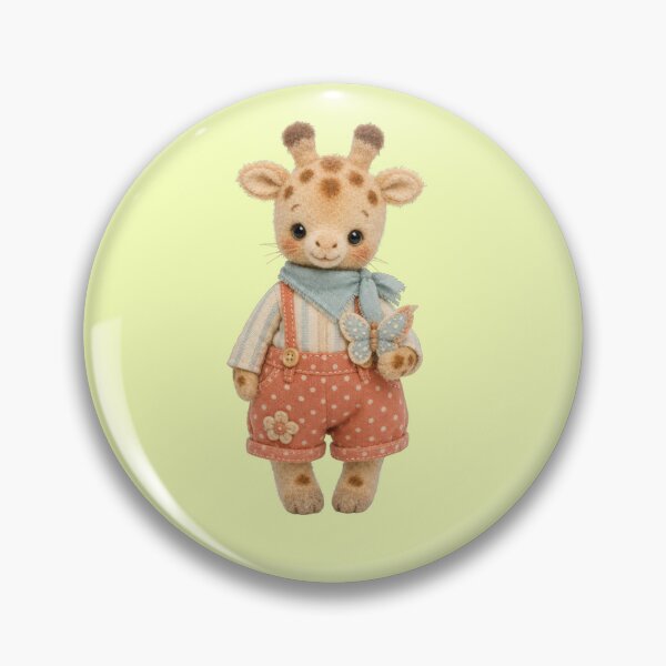 Item preview, Giraffe dungarees butterfly cute stuffed animal felt aesthetic designed and sold by Mauswohn.