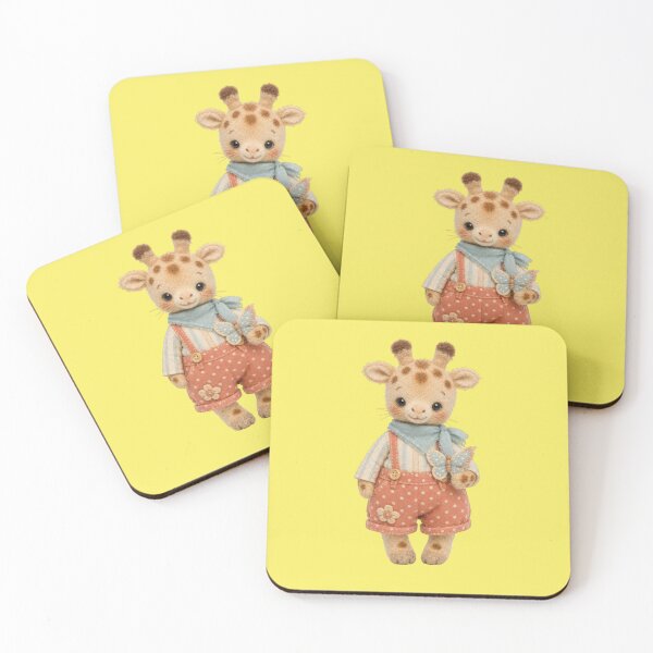 Item preview, Giraffe dungarees butterfly cute stuffed animal felt aesthetic designed and sold by Mauswohn.