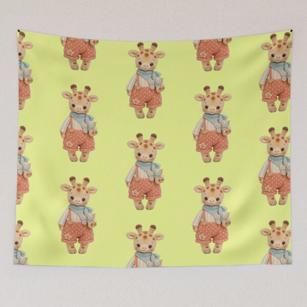 Item preview, Giraffe dungarees butterfly cute stuffed animal felt aesthetic designed and sold by Mauswohn.