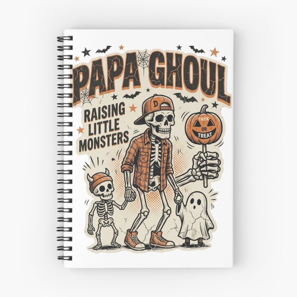 Item preview, Papa Ghoul Raising Little Monsters Vintage Halloween Dad T-Shirt designed and sold by KreatoLab.