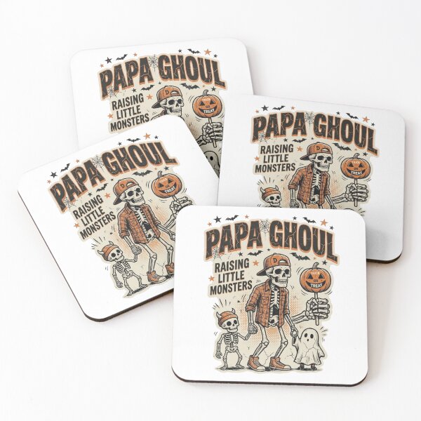 Item preview, Papa Ghoul Raising Little Monsters Vintage Halloween Dad T-Shirt designed and sold by KreatoLab.