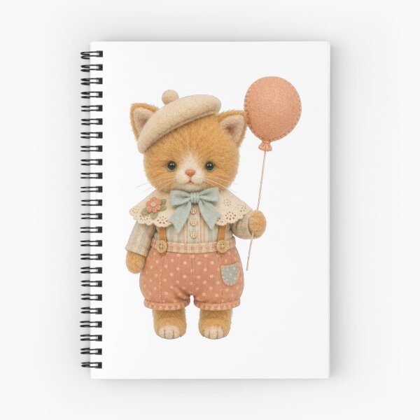 Item preview, Cat Balloon Beret Cute Stuffed Animal Felt Aesthetic designed and sold by Mauswohn.
