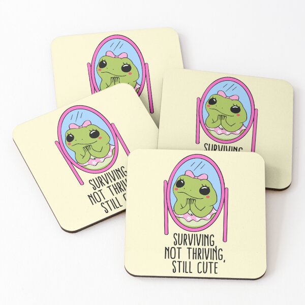 Item preview, Surviving Not Thriving Still Cute Funny Frog designed and sold by jianina-alondra.