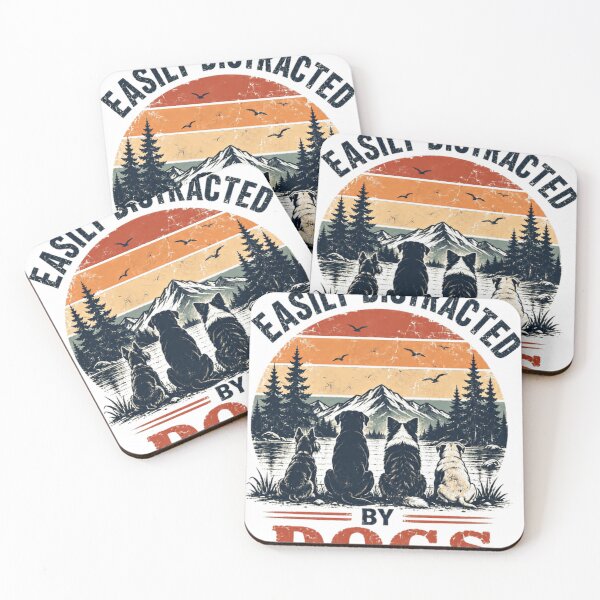 Item preview, Easily Distracted By Dogs Pet Lover Dog Owner designed and sold by SkeletonsDanger.