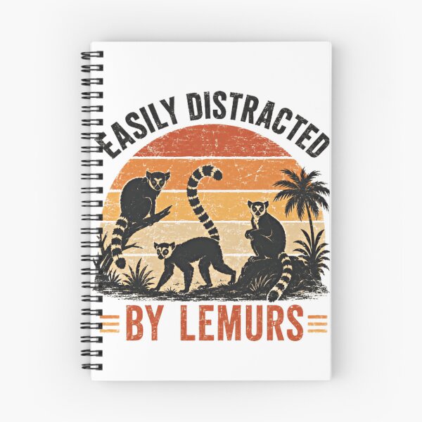 Item preview, Easily Distracted By Lemurs Primate Wildlife Animal Lover designed and sold by SkeletonsDanger.