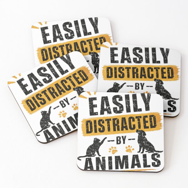 Item preview, Easily Distracted By Animals Pet Lover Animal Enthusiast designed and sold by SkeletonsDanger.