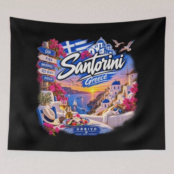 Item preview, Santorini Greece – Greek Island Sunset Travel Design designed and sold by URBIVO.
