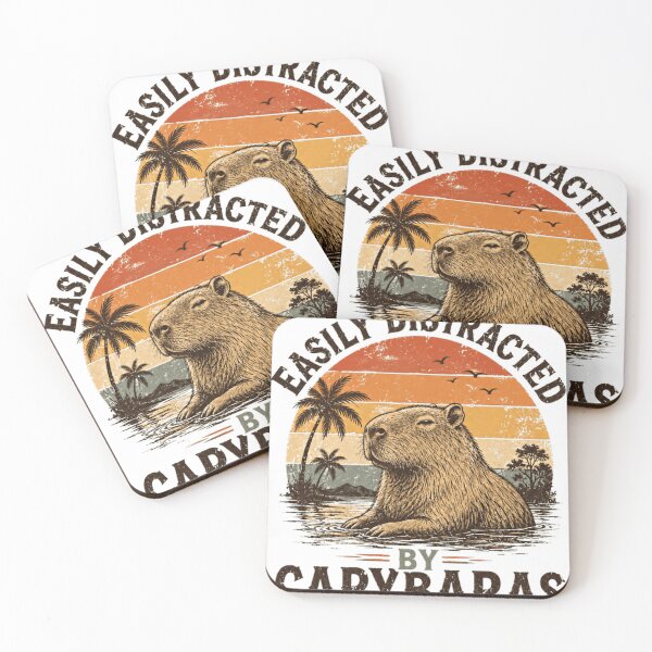 Item preview, Easily Distracted By Capybaras Capybara Lover Animal Owner Fan designed and sold by SkeletonsDanger.