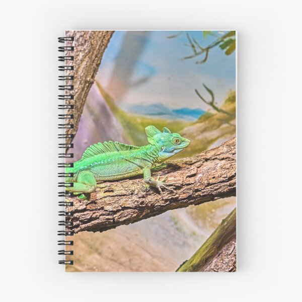 Item preview, Vibrant Green Plumed Basilisk Lizard on Branch designed and sold by Rogi74.