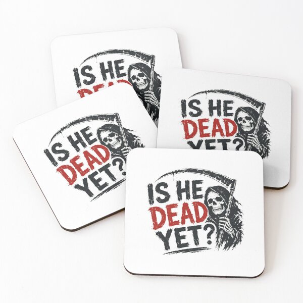 Item preview, Is He Dead Yet? Grim Reaper Dark Humor Sarcasm Fan designed and sold by HumansStuck12.