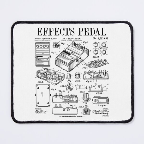 Item preview, Electric Guitar Effects Pedal Guitarist Music Vintage Patent designed and sold by GrandeDuc.