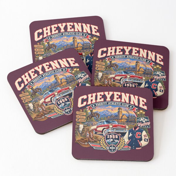 Item preview, Cheyenne Wyoming Varsity 1955 Design designed and sold by Normandy Road Heritage™ - Vintage Garage Art.