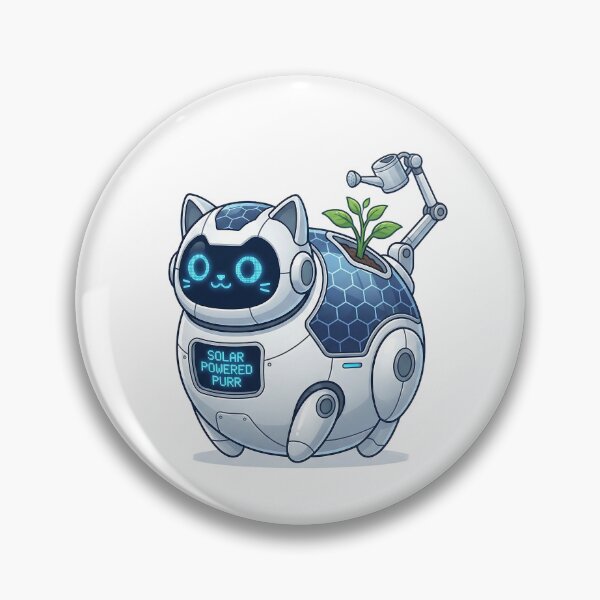 Item preview, Solar Powered Purr Cute Robot Cat designed and sold by DigitalAnnaBanana.