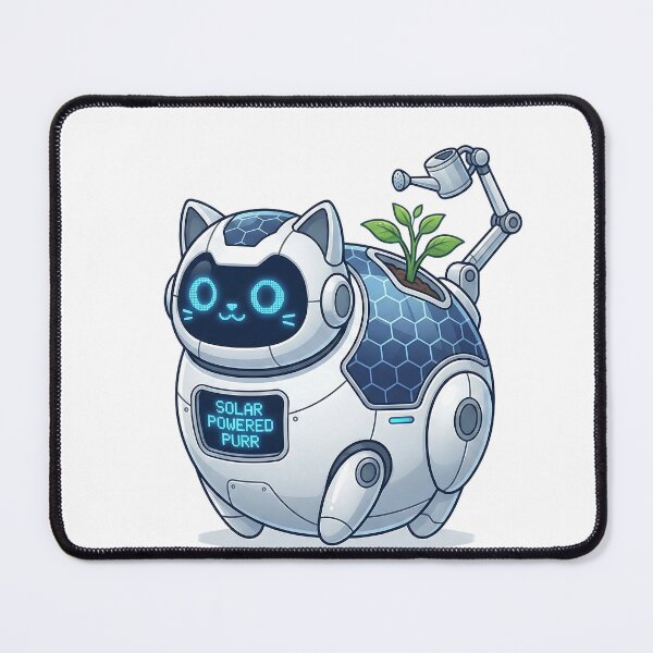 Item preview, Solar Powered Purr Cute Robot Cat designed and sold by DigitalAnnaBanana.