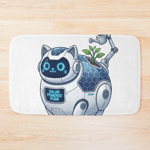 Item preview, Solar Powered Purr Cute Robot Cat designed and sold by DigitalAnnaBanana.