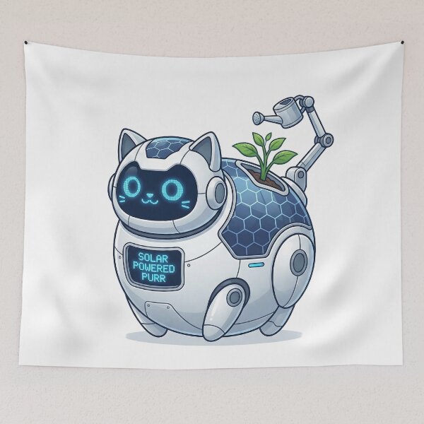 Item preview, Solar Powered Purr Cute Robot Cat designed and sold by DigitalAnnaBanana.