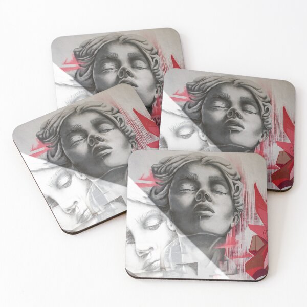 Item preview, Duality: Classical Statue and Red Street Art Mural designed and sold by Rogi74.