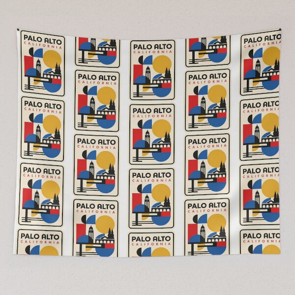 Item preview, Palo Alto California Retro Geometric Travel Poster designed and sold by heckcarminas.