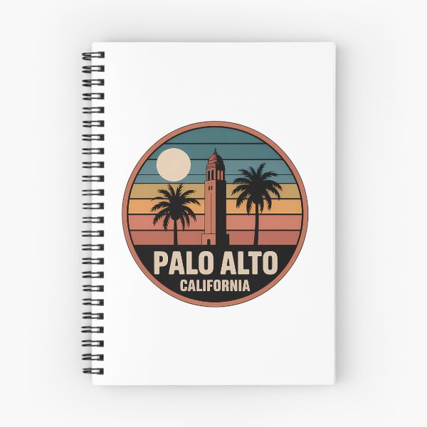 Item preview, Palo Alto California Retro Tower Palm Sunset Badge designed and sold by heckcarminas.