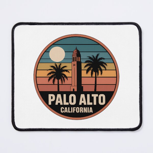 Item preview, Palo Alto California Retro Tower Palm Sunset Badge designed and sold by heckcarminas.