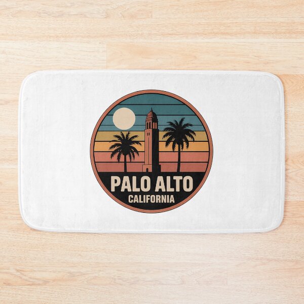Item preview, Palo Alto California Retro Tower Palm Sunset Badge designed and sold by heckcarminas.