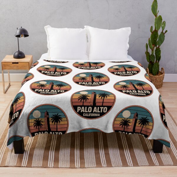 Artikelvorschau, Palo Alto California Retro Tower Palm Sunset Badge entworfen und verkauft von heckcarminas.