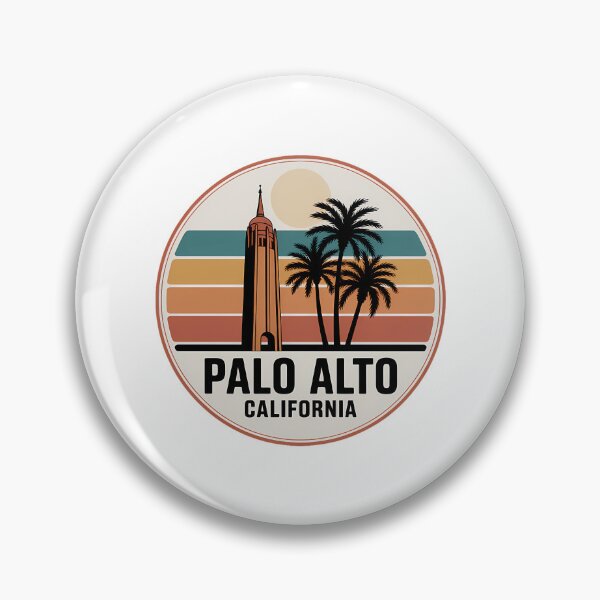 Item preview, Palo Alto California Retro Tower Sunset Circle Badge designed and sold by heckcarminas.