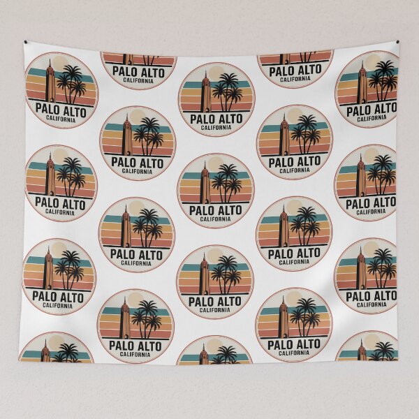 Item preview, Palo Alto California Retro Tower Sunset Circle Badge designed and sold by heckcarminas.