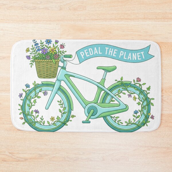 Item preview, Pedal The Planet Floral Bicycle Eco designed and sold by DigitalAnnaBanana.