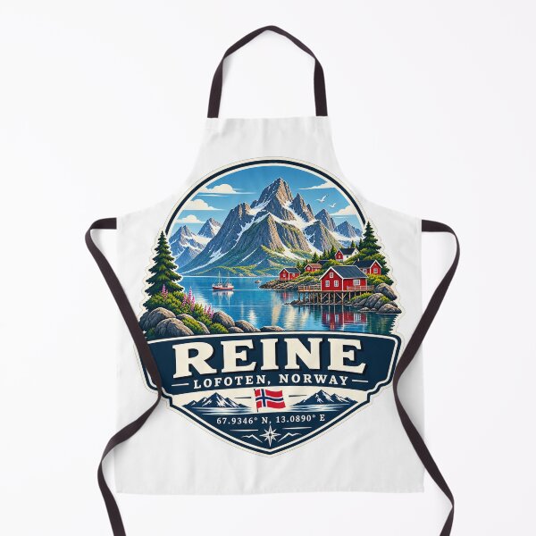 Item preview, Reine Lofoten Norway Coordinates – Norwegian Fjord Travel Badge designed and sold by ChicClicker.