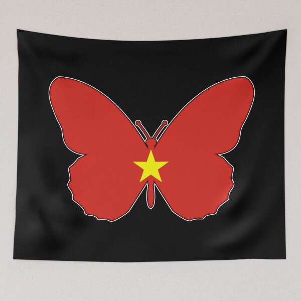 Item preview, Vietnam Butterfly Flag designed and sold by wickedcartoons.