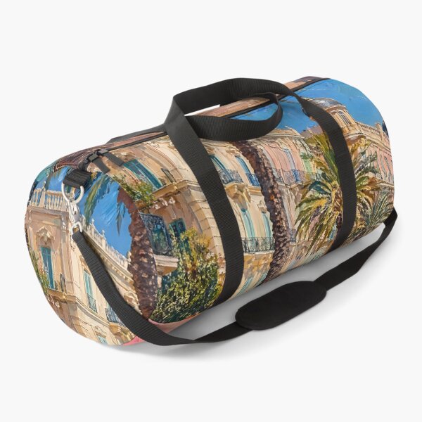 Item preview, French Riviera Harbor Promenade Oil Painting designed and sold by ArtAmbience.