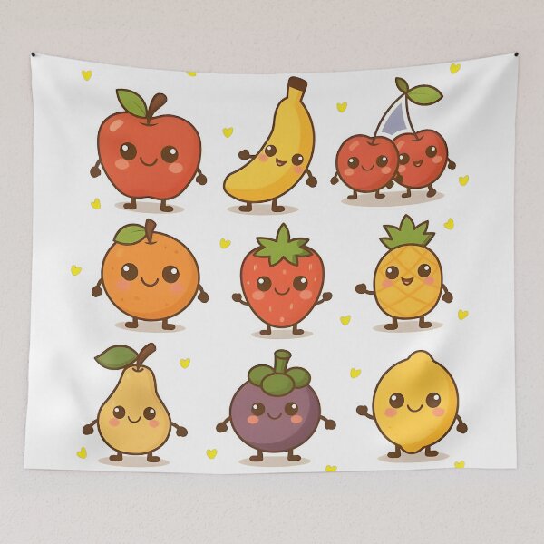 Item preview, Adorable Kawaii Fruits A Smiling Sticker Collection designed and sold by annartrasijula.