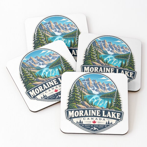 Item preview, Moraine Lake Canada Coordinates – Canadian Rockies Travel Badge designed and sold by ChicClicker.