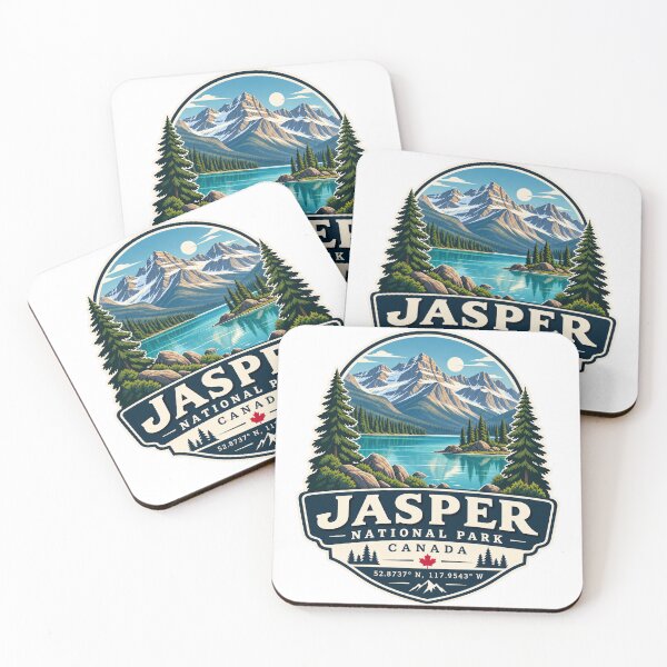Item preview, Jasper National Park Canada Coordinates – Rocky Mountains Travel Badge designed and sold by ChicClicker.