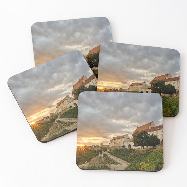Item preview, Dramatic Sunset Over Historic Znojmo Town designed and sold by Rogi74.