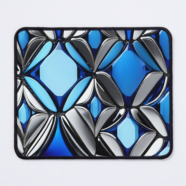 Item preview, Glossy Silver and Blue Abstract Pattern. designed and sold by MissYouONLY.