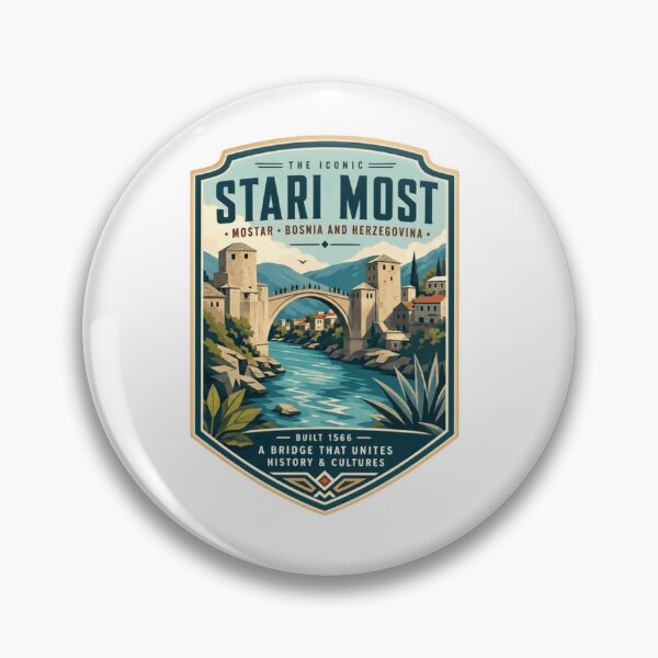 Item preview, The Iconic Stari Most Mostar Bosnia And Herzegovina Built 1566 Historic Travel Landmark designed and sold by Simsimah26Parks.