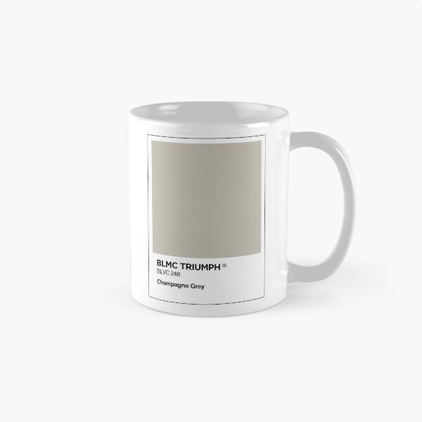 Item preview, BL Triumph Champagne grey colour swatch Mug & Sticker designed and sold by RJWautographics Mugs and Stickers.